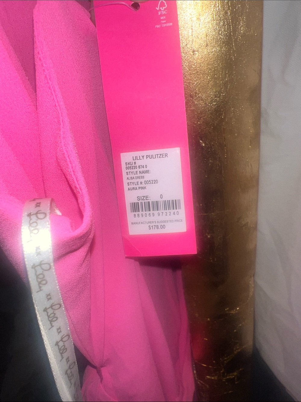 NWT Lilly Pulitzer Alisa Dress Aura Pink - Picture 2 of 2